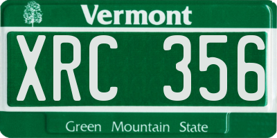 VT license plate XRC356
