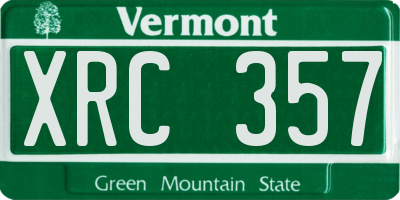 VT license plate XRC357