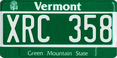 VT license plate XRC358