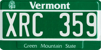 VT license plate XRC359