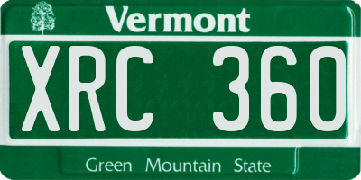 VT license plate XRC360
