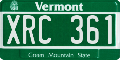 VT license plate XRC361