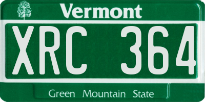VT license plate XRC364
