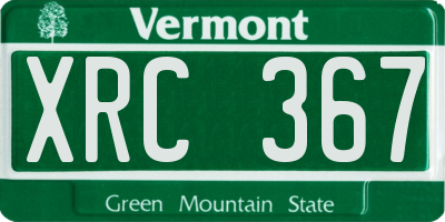 VT license plate XRC367