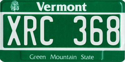 VT license plate XRC368
