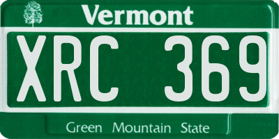 VT license plate XRC369