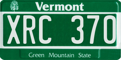 VT license plate XRC370