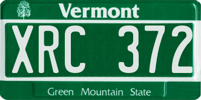 VT license plate XRC372