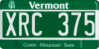 VT license plate XRC375