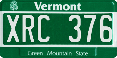 VT license plate XRC376