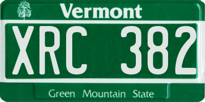 VT license plate XRC382