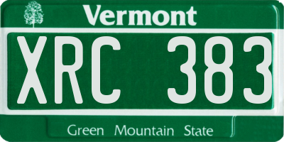 VT license plate XRC383