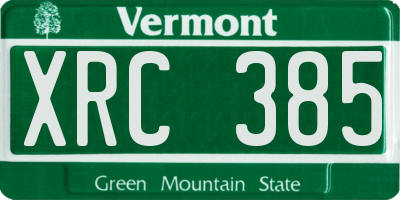VT license plate XRC385