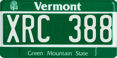 VT license plate XRC388