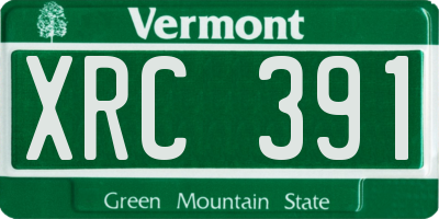 VT license plate XRC391