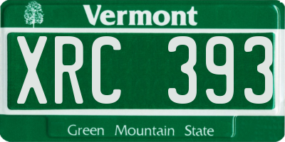 VT license plate XRC393