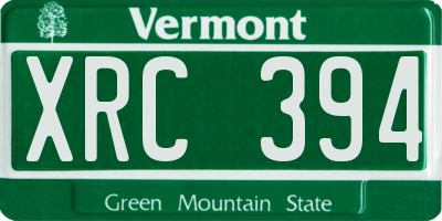 VT license plate XRC394