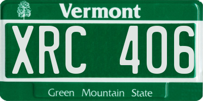 VT license plate XRC406