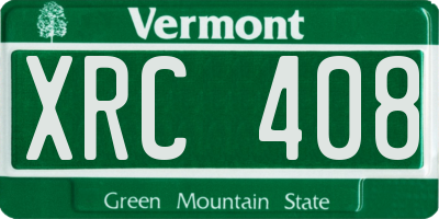 VT license plate XRC408