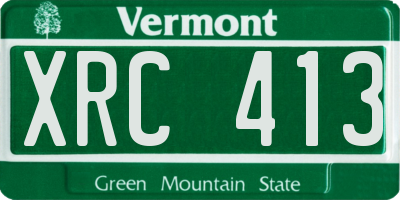 VT license plate XRC413