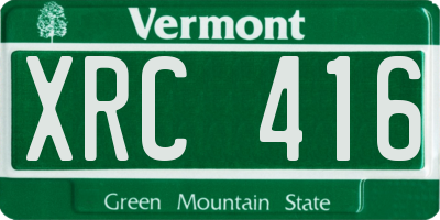 VT license plate XRC416