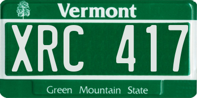 VT license plate XRC417