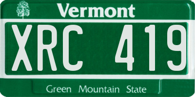VT license plate XRC419