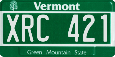 VT license plate XRC421