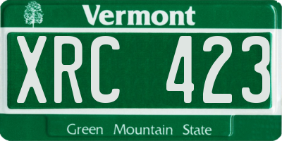 VT license plate XRC423