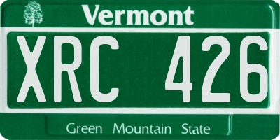 VT license plate XRC426