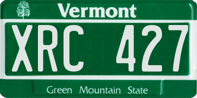 VT license plate XRC427
