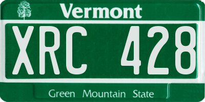 VT license plate XRC428