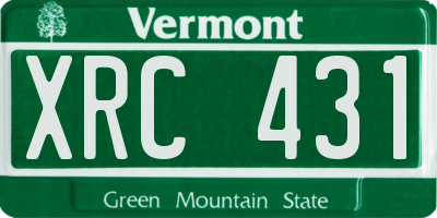 VT license plate XRC431