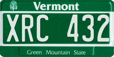 VT license plate XRC432
