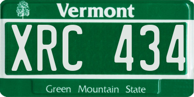 VT license plate XRC434