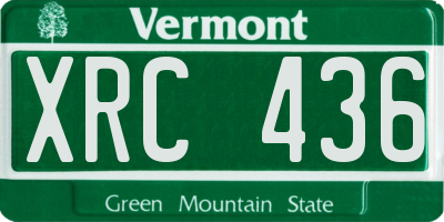 VT license plate XRC436