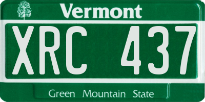 VT license plate XRC437