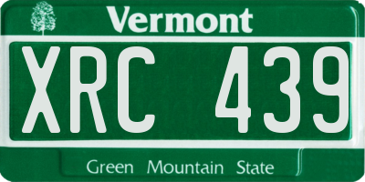 VT license plate XRC439