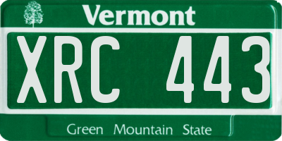 VT license plate XRC443