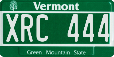 VT license plate XRC444