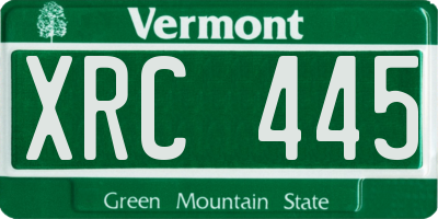 VT license plate XRC445
