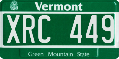 VT license plate XRC449