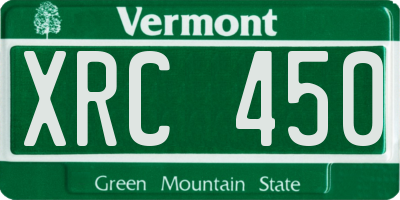 VT license plate XRC450
