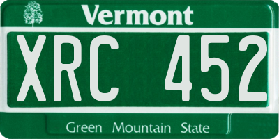VT license plate XRC452