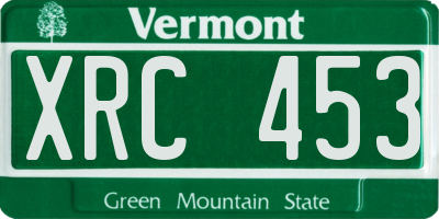 VT license plate XRC453