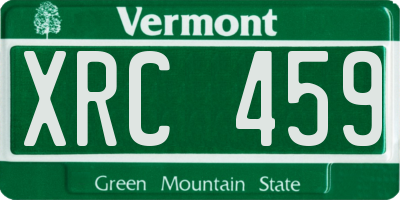 VT license plate XRC459