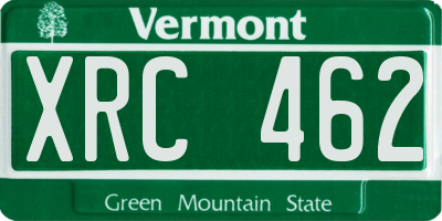 VT license plate XRC462