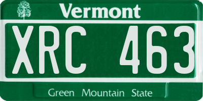 VT license plate XRC463