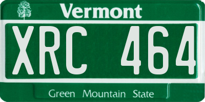 VT license plate XRC464