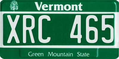VT license plate XRC465